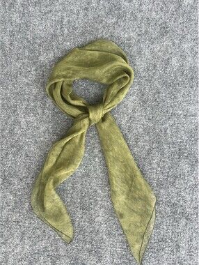 Pierre Baccara France Women’s Olive Green Silk Scarf Wrap Neck 34X34